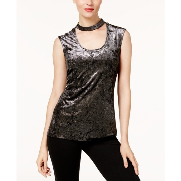Vince Camuto Tops - NWT Nordstrom Vince Camuto Silver Velvet Blouse